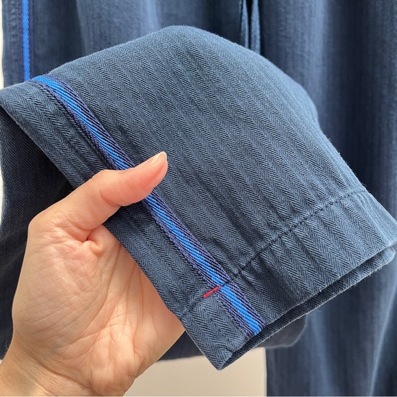 Xirena Rex pants M blue navy tide cotton drawstring side stripe cropped pant USA - Picture 2 of 12